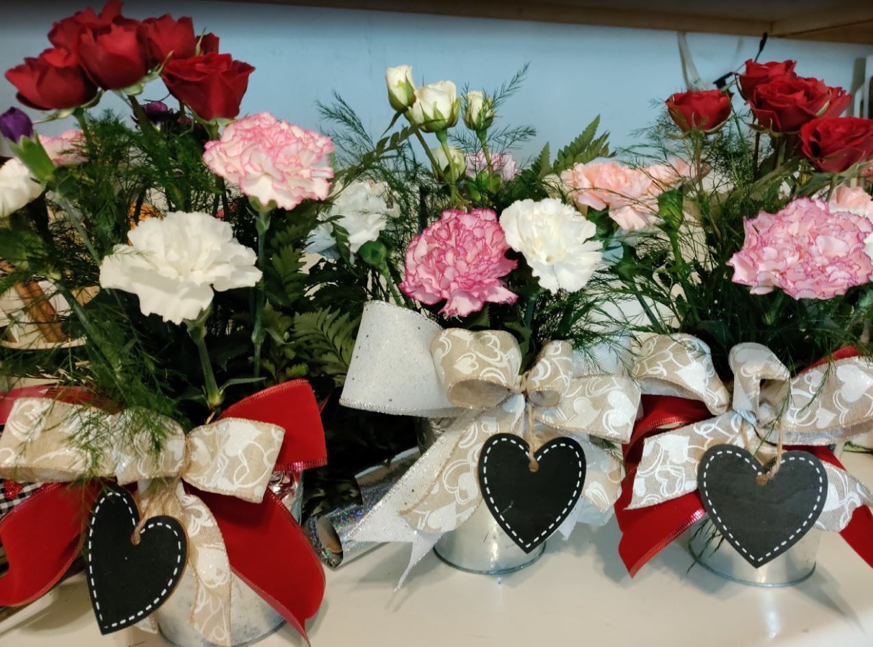 Bouquets in Reusable Tin Cans