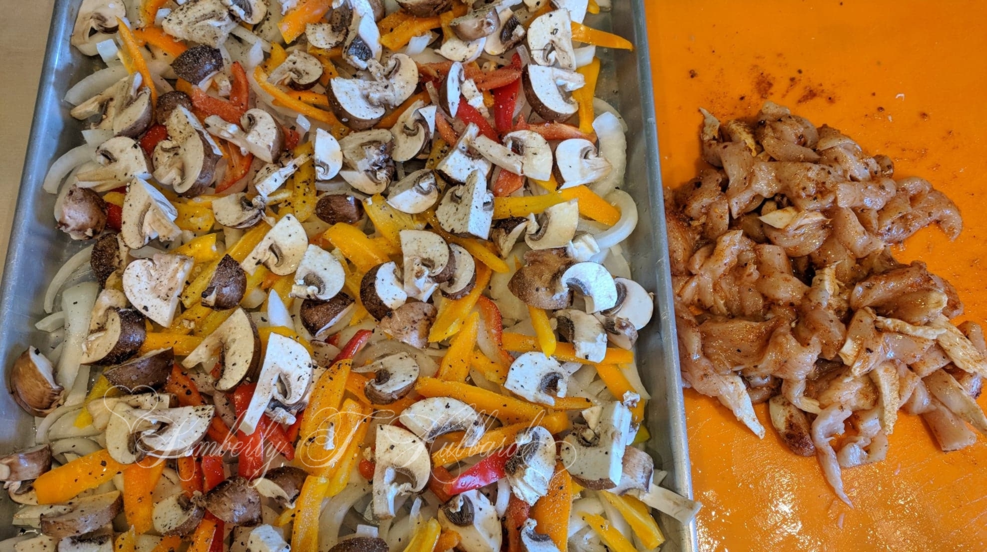 Veggies Layered, Meat Marinating