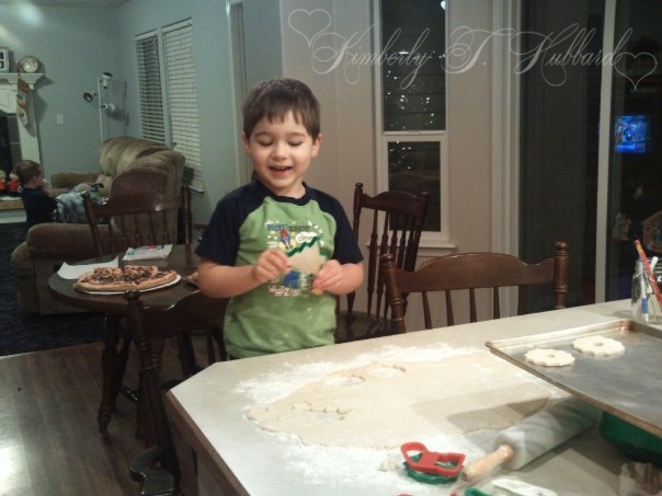 Happy Boy Cutting Sugar Cookies