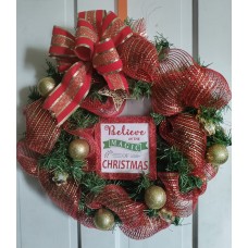 Red Believe Wreath