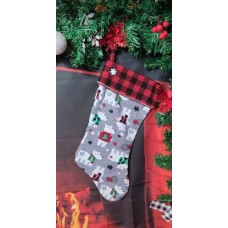 Plaid Polar Bear Stocking