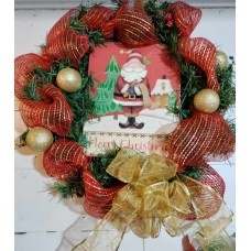 Red Santa Wreath