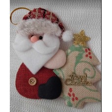 Fabric Santa Ornament