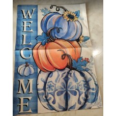 Blue & Orange Pumpkin Flag