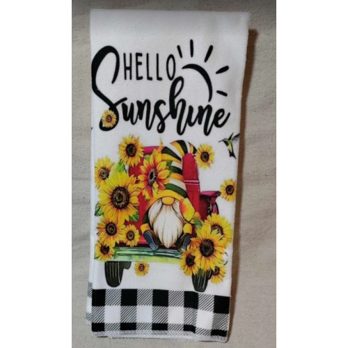 Hello Sunshine Red Truck Towel