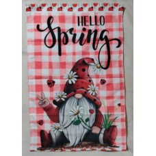 Hello Spring Ladybug Gnome Flag