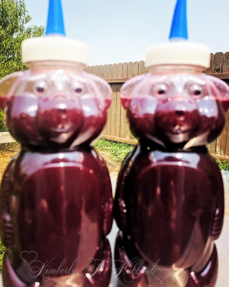 Blackberry Syrup Going in the Fridge