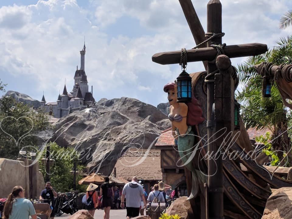 Under the Sea Ride with The Beast's Castle in the Background