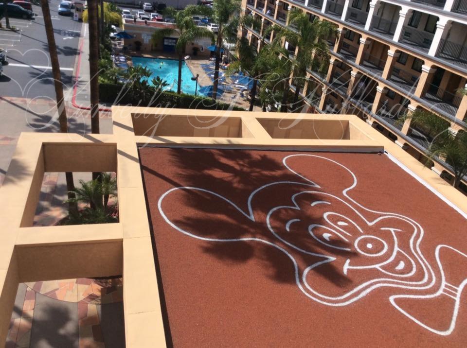 Looking Down At The Pool & Cool Mickey Roof From Our Room